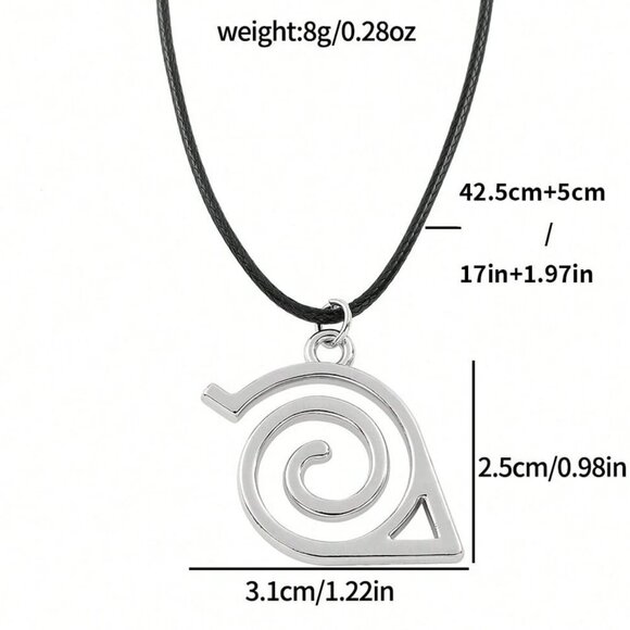 Naruto Konoha Logo Pendant Necklace - Hidden Leaf Village Pendant - Picture 6 of 6